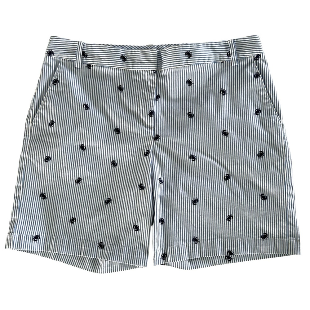 Izod Shorts Pinstripe Crab Size 8 Navy Blue Cotton Nautical Beach